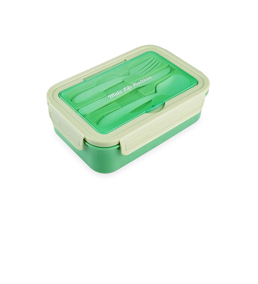 Dimazo 3_Compartment  Plastic Lunchbox |With 2 Spoon Airtight Transparent Lid |Use For Kids School & Tiffin Box