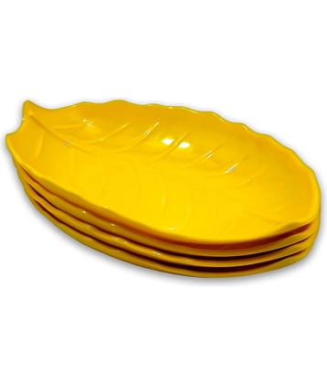 Inpro 4 Pcs Melamine Yellow Quarter Plate