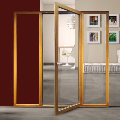 RUBINO - Aluminium-Clad Wood Door with Double-Sided Sidelights and Tilt-n-Turn Features
