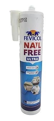 FEVICOL NAIL FREE ULTRA Adhesive for Glass, Ceramics and Concrete, 435g, Strong Bond, Water and Heat Resistant