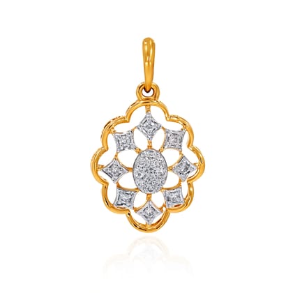 Senco Gold 14K Yellow Gold Pendant DPN-D000748787 ( 1.52 gm/0.11 ct/HI-SI/14K Yellow Gold )