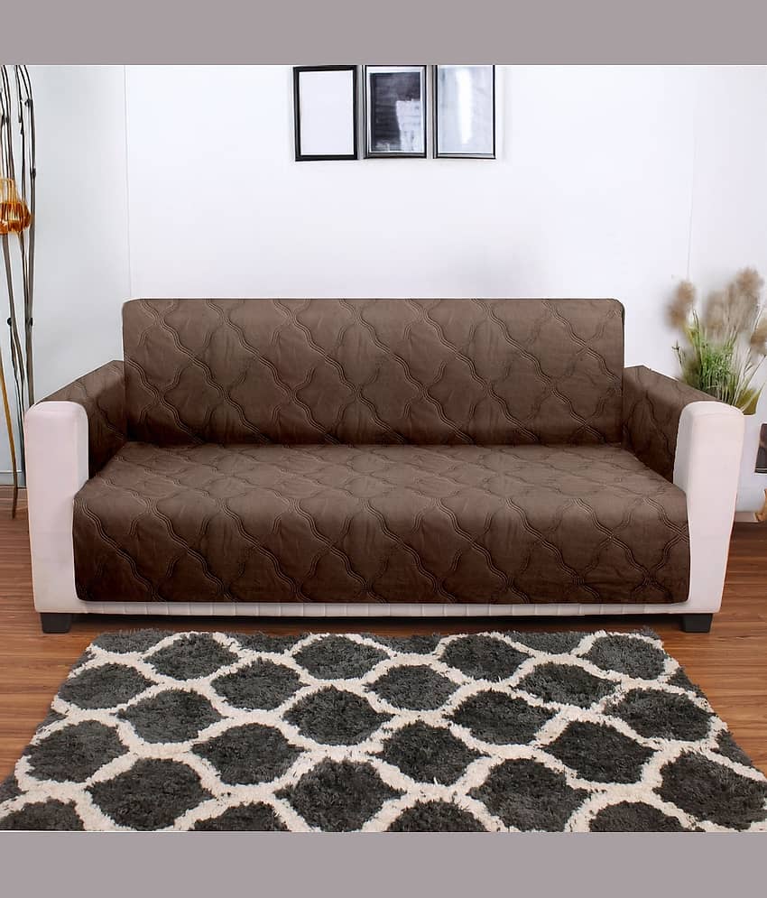 Cortina 3 Seater Velvet Sofa Cover ( Pack of 1 )