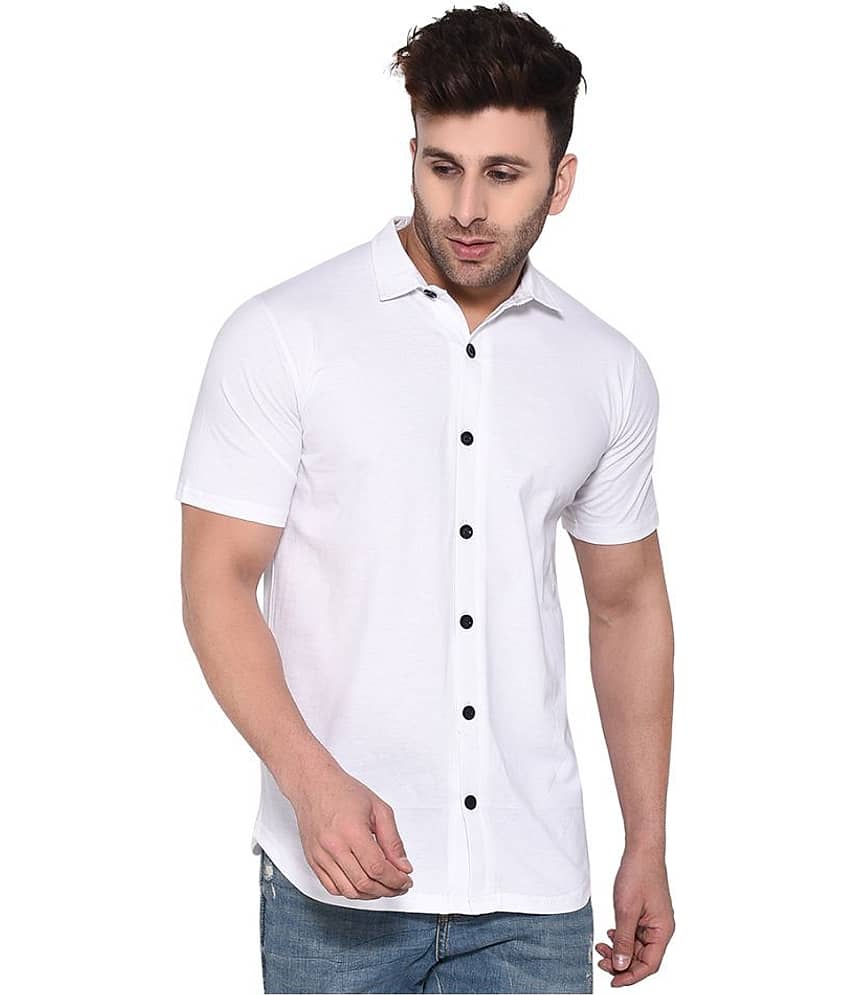 Tfurnish Cotton Blend White Shirt