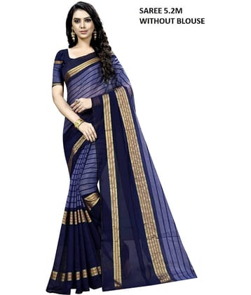 Vkaran Cotton Silk Applique Saree Without Blouse Piece ( Silver )