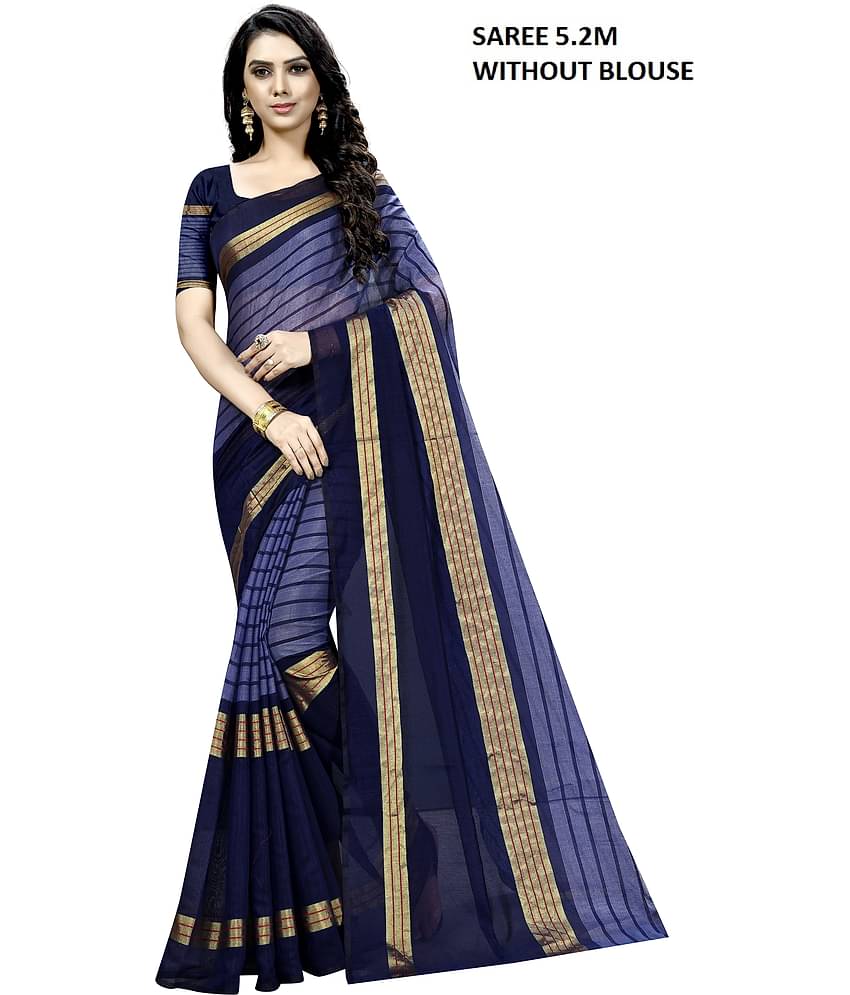 Vkaran Cotton Silk Applique Saree Without Blouse Piece ( Silver )