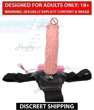 kamahouse 7 inch Big Hollow Strap On Dildo with Vibration and belt Female Sex Toy