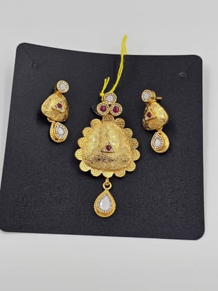 Elegant Kundan Silver Pendant Set – 92.5 Pure Silver, 24K Gold Coated