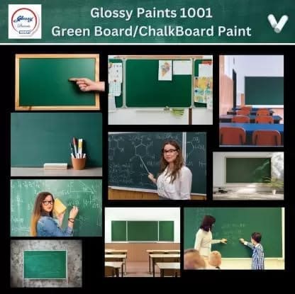 1001 Chalkboard/Greenboard Paint | Ideal For School, College, ClassRoom, kids Room | Lead Free | Writable/Erasable | (Green) 1 Ltr
