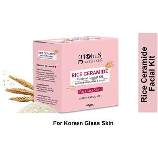 Globus Naturals Rice Ceramide 6 Step Facial Kit For Korean Glass Skin 40 gm