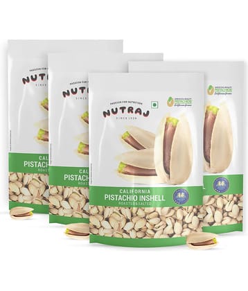 Nutraj California Roasted Salted Inshell Pistachios 800g (200g X 4) | Salted Pista 800g