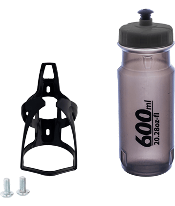 Dark Horse Bicycle Bottle Holder Cage & 600Ml Bottle Sipper Combo, Lightweight, Durable, Perfect Combo For Long Rides, Black