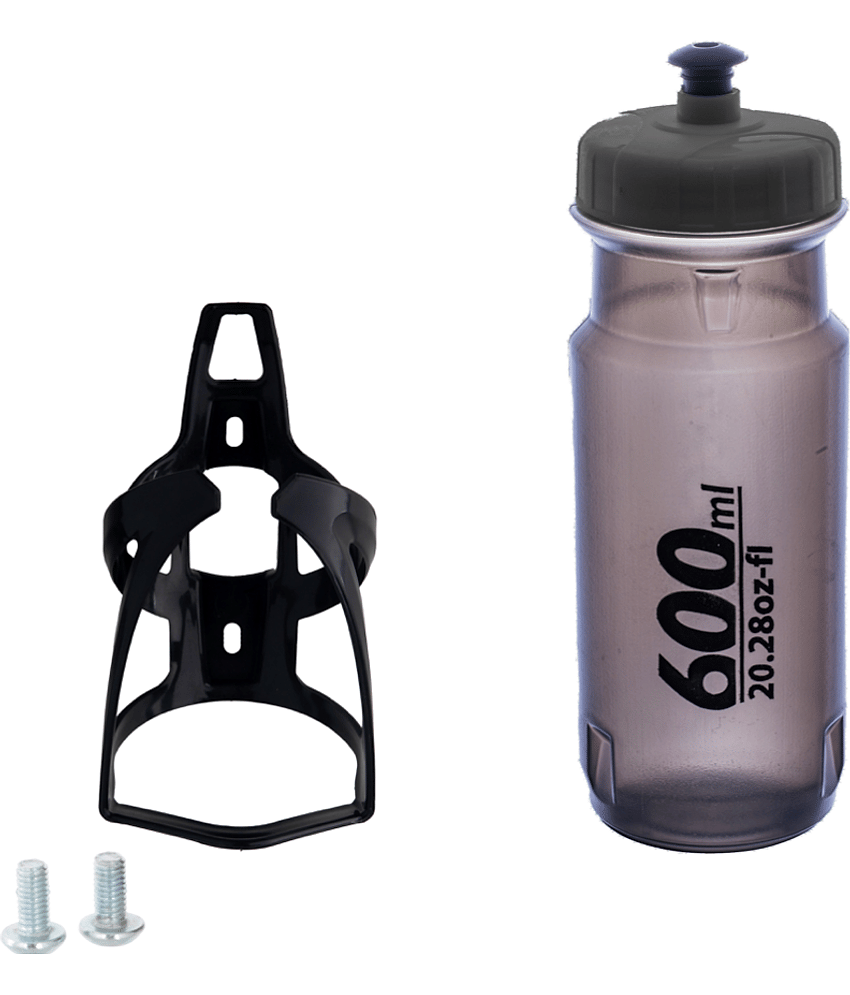 Dark Horse Bicycle Bottle Holder Cage & 600Ml Bottle Sipper Combo, Lightweight, Durable, Perfect Combo For Long Rides, Black