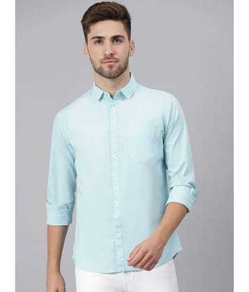 liferoads - Light Blue 100% Cotton Slim Fit Men's Casual Shirt ( Pack of 1 )