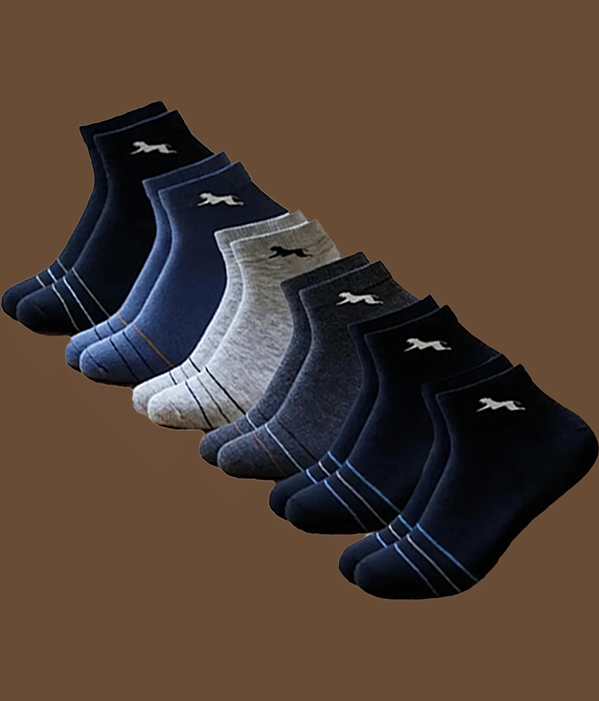 VAMEAR EXCLUSIVE Pack of 6 Men's Cotton Ankle Length Socks ( Multicolor 1 )