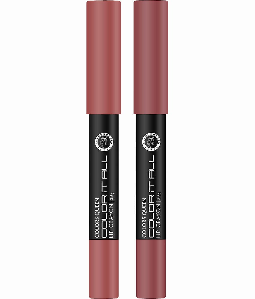 Colors Queen Color It All Non Transfer Matte Lip Crayon 3.5g, Combo of 2