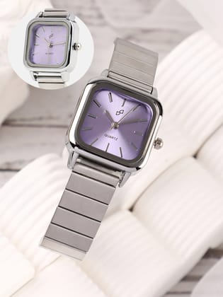 The Downtown Chain Square Watch - Iris Purple-Watches