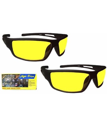 HD NV Night Vision Glasses Best Quality Yellow Color Glasses In Best Price Set Of 2