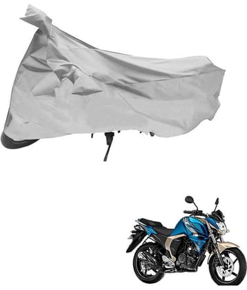 AutoRetail Dust Proof Two Wheeler Polyster Cover for Yamaha FZ S Ver 2.0 (Mirror Pocket, Silver Color)