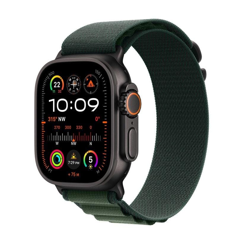 Apple Watch Ultra 2 GPS + Cellular 49mm Black Titanium Dark Green Alpine Loop Medium