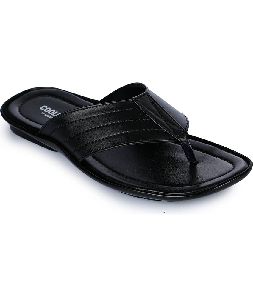 Liberty Black Men's Leather Slipper