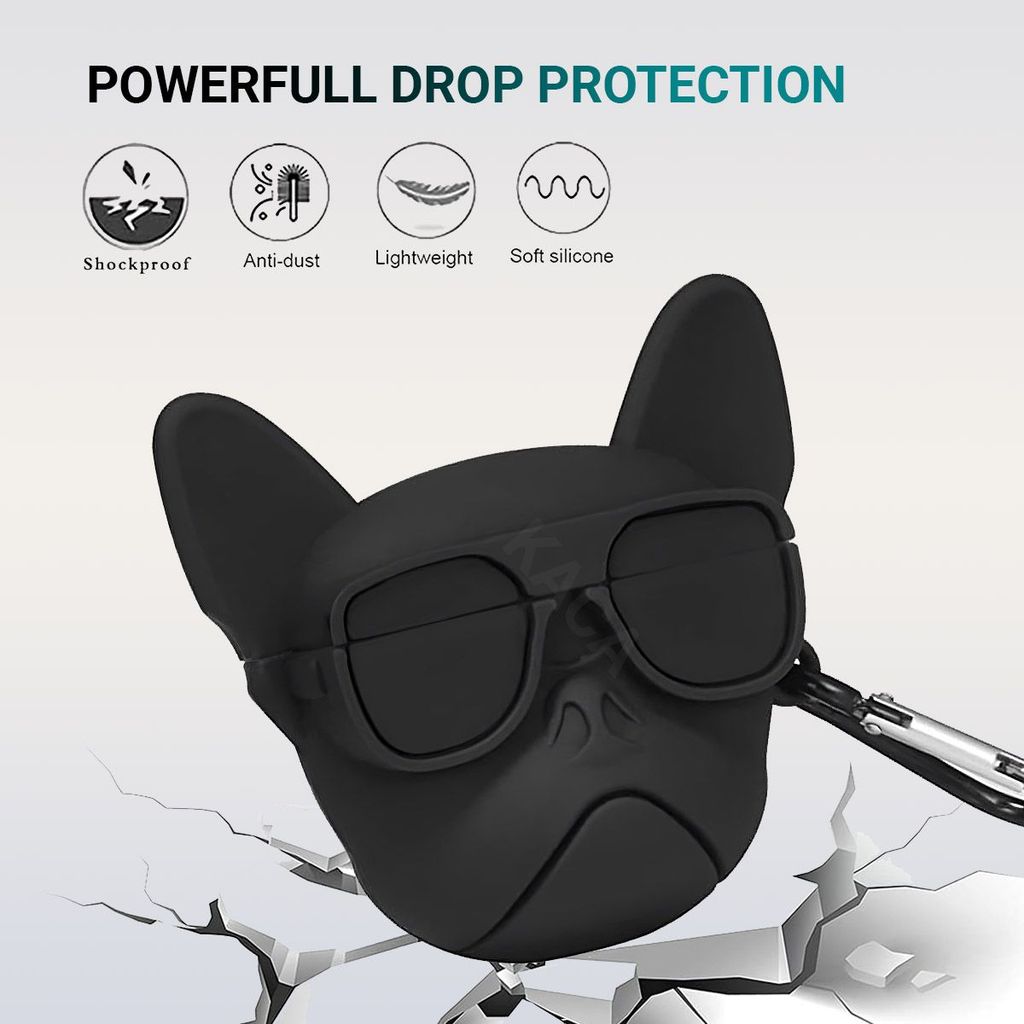 LIRAMARK Cute Cartoon Design Case Cover for Airpods Pro 2 Case (2023/2022), Designer AirPods Pro 2nd Generation Cover (Black Dog)