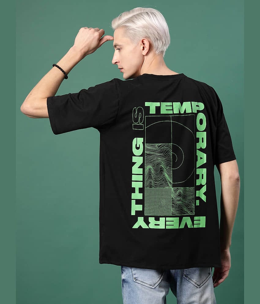 Rigo Pack of 1 Cotton Oversized Fit Men's T-Shirt ( Black )