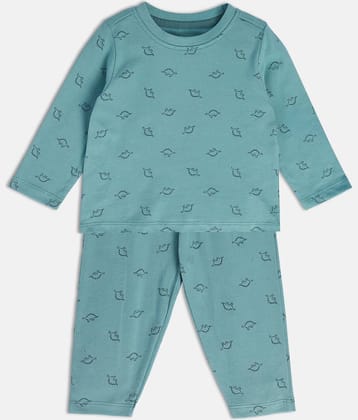 MINI KLUB Pack of 1 Baby Boys Cotton T-Shirt & Trouser ( Green )