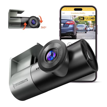 Crossbeats RoadEye Neo| New Launch| 2K FHD+ Dash Cam for Car| WiFi APP Mic Loop Record| 170 Wide Angle Dashcam for Car|Rotating Cabin Camera| Night Vision| Supercapacitor Dash Camera 1TB (2025 Model) Crossbeats RoadEye Neo| New Launch| 2K FHD+ Dash Cam f