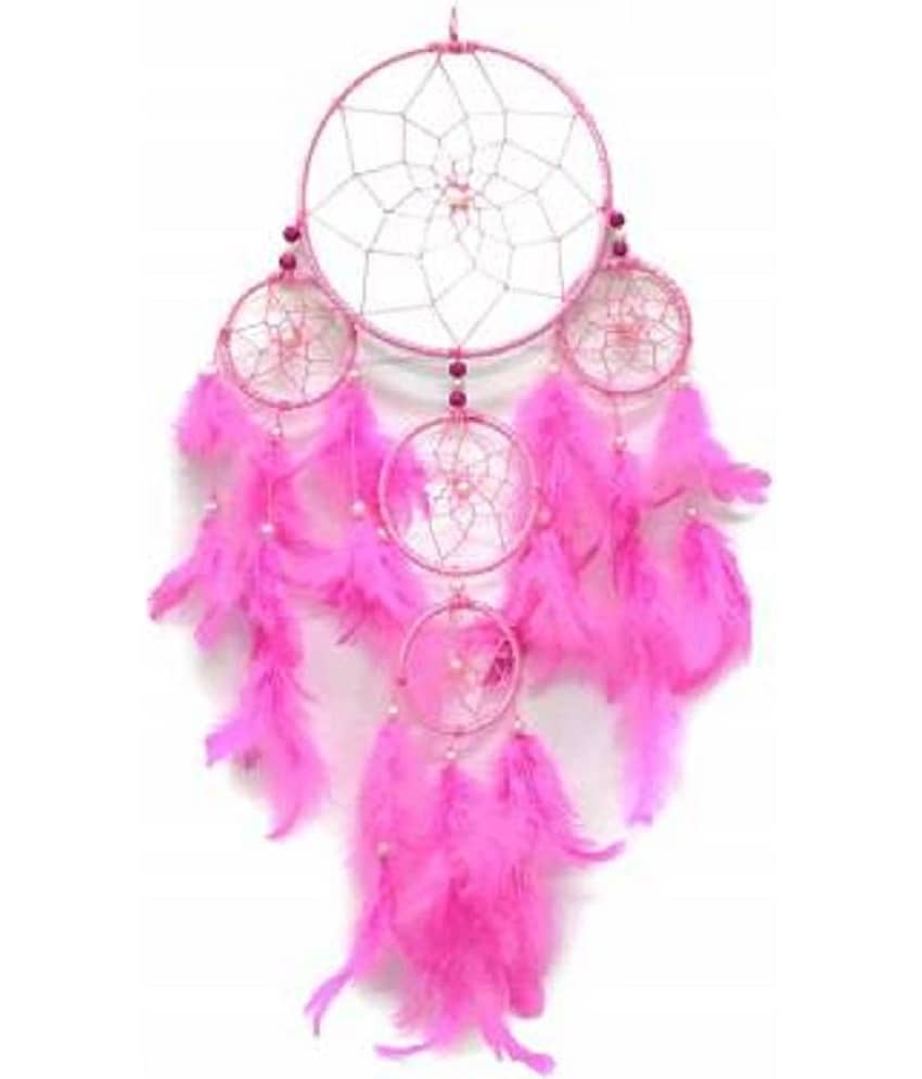 new lucky Feather Pink Dream Catcher - Pack of 1