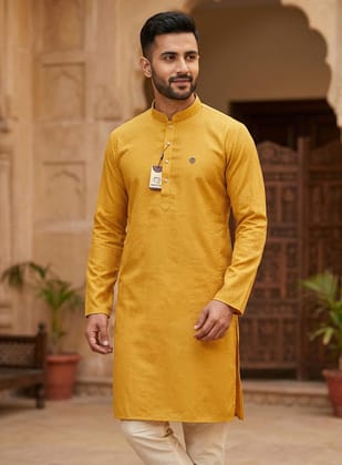 Self work Panjabi-Gold Self work Panjabi-Gold