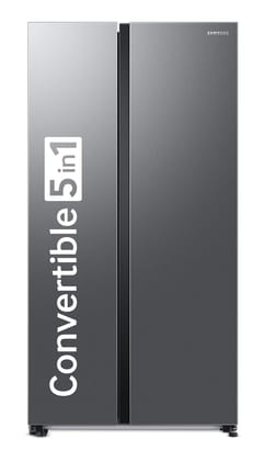 Samsung 653 L, 2 Star, Frost Free, Double Door, Convertible 5-in-1 Digital Inverter, Side By Side Refrigerator (RS76CG80X0S9HL, Silver, Refined Inox) Samsung 653 L, 2 Star, Frost Free, Double Door, Convertible 5-in-1 Digital Inverter, Side By Side Refrig