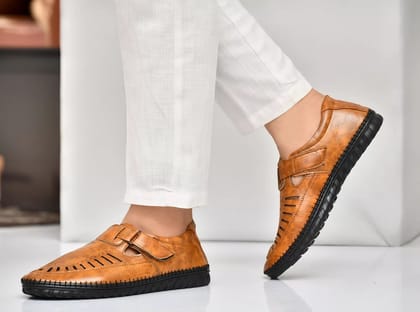 Latest Stylish Men Faux Leather Sandal/Roman Sandal/Outdoor Sandals For Mens & Boys - UK7