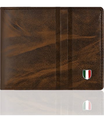 GIOVANNY - Brown Faux Leather Men's Two Fold Wallet ( Pack of 1 )