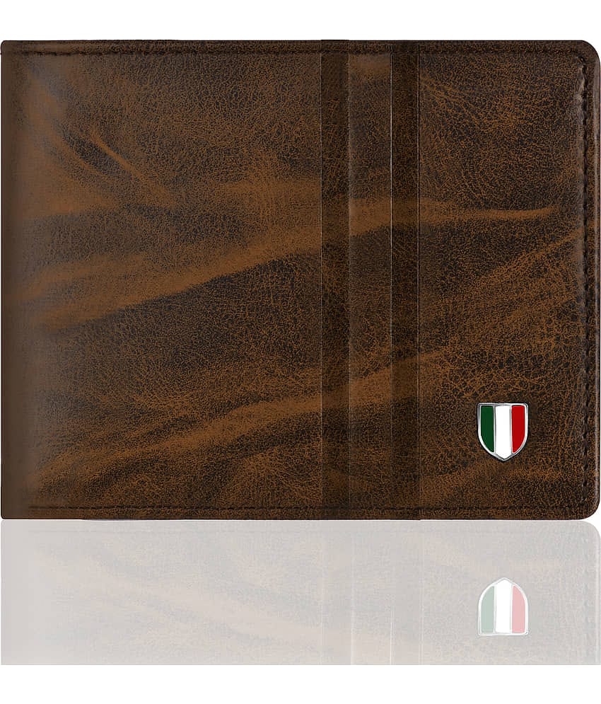 GIOVANNY - Brown Faux Leather Men's Two Fold Wallet ( Pack of 1 )