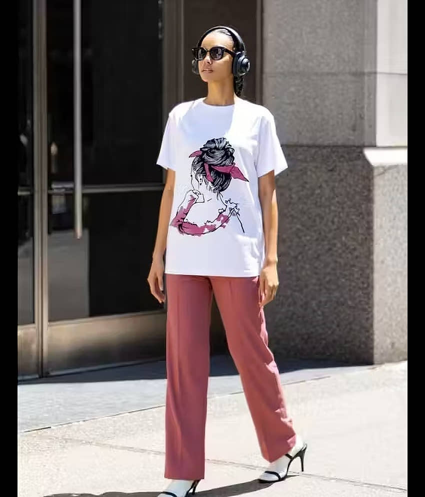 TarrenT HunT Women Printed T-Shirt With Joggers Co-Ord Set ( Pink )
