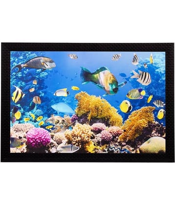 eCraftIndia Multicoloured Underwater Sea View UV Wall Art