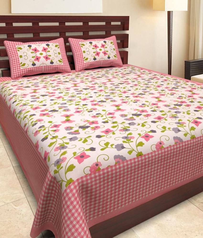 Uniqchoice Cotton Double Bedsheet ( White )