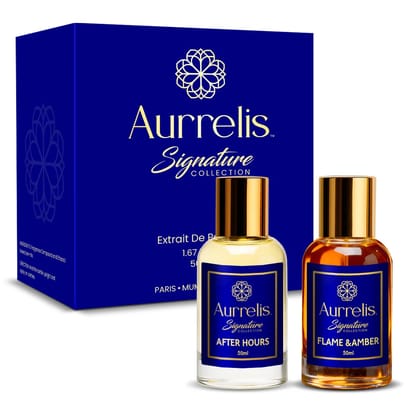 Aurrelis Signature Parfum Combo Pack of 2  After Hours & Flame & Amber | Extrait De Parfum | 50 ml Each