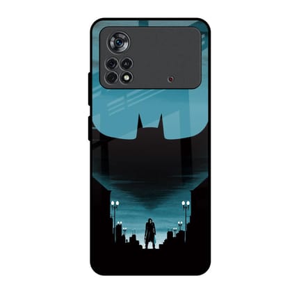 Cyan Bat Glass Case for Poco X4 Pro 5G