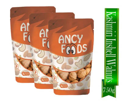 Ancy Kashmiri Sabut Akhrot 750 Grams (250 Grams X 3) – Inshell Walnut Dry Fruit | Rich in Proteins and Antioxidants – Supports Brain Health , Enhances Memory, Boosts Mood, Supports Heart Func Ancy Kashmiri Sabut Akhrot 750 Grams (250 Grams X 3) – Inshell Walnut Dry Fruit | Rich in Proteins and Antioxidants – Supports Brain Health , Enhances Memory, Boosts Mood, Supports Heart Func
