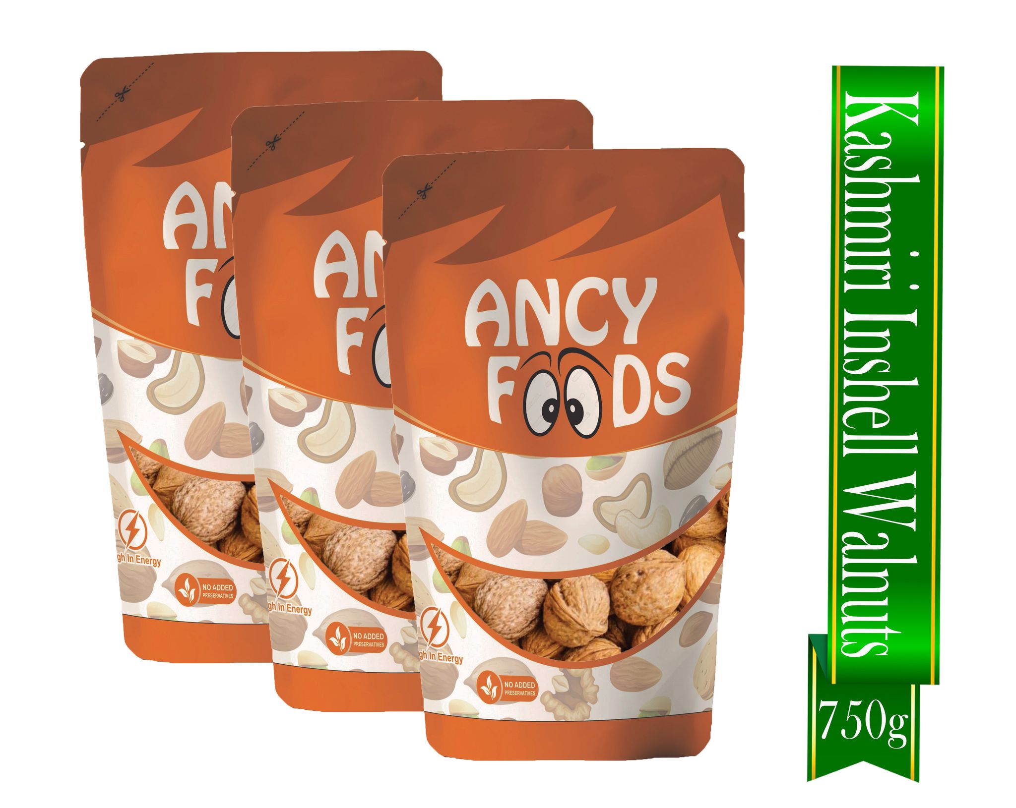 Ancy Kashmiri Sabut Akhrot 750 Grams (250 Grams X 3) – Inshell Walnut Dry Fruit | Rich in Proteins and Antioxidants – Supports Brain Health , Enhances Memory, Boosts Mood, Supports Heart Func