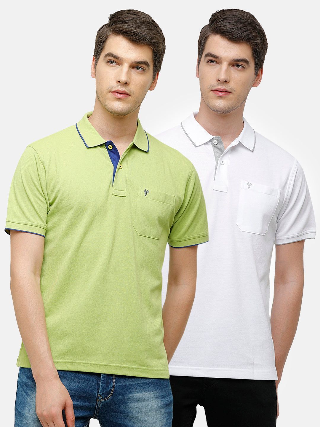 Classic Polo Men's Combo Double Pique Polo Half Sleeve Slim Fit T-Shirt Nova - Pack of 2