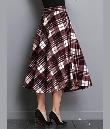 ZELZIS Maroon Cotton Women's Flared Skirt ( Pack of 1 )