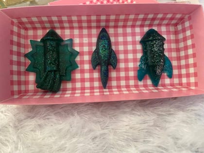 Rocket Addition Mini Sparkle Soaps Gift Set Hamper - Space Themed Children's Bath Products