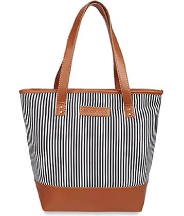 Lychee Bags Tote Bag Canvas Set of 1 ( Black )