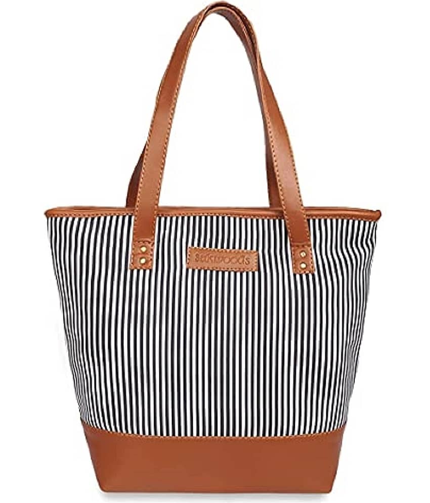 Lychee Bags Tote Bag Canvas Set of 1 ( Black )