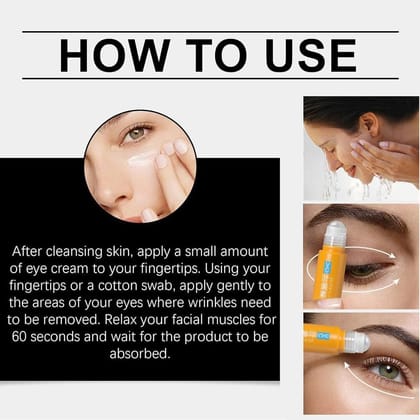 VC Eye Oil Roll-On | Vitamin C & Lutein Infused Under Eye Serum | Refreshing Roller for Dark Circles, Puffiness & Tired Eyes | Lightweight Hydration & Brightening Care (100Ml)
