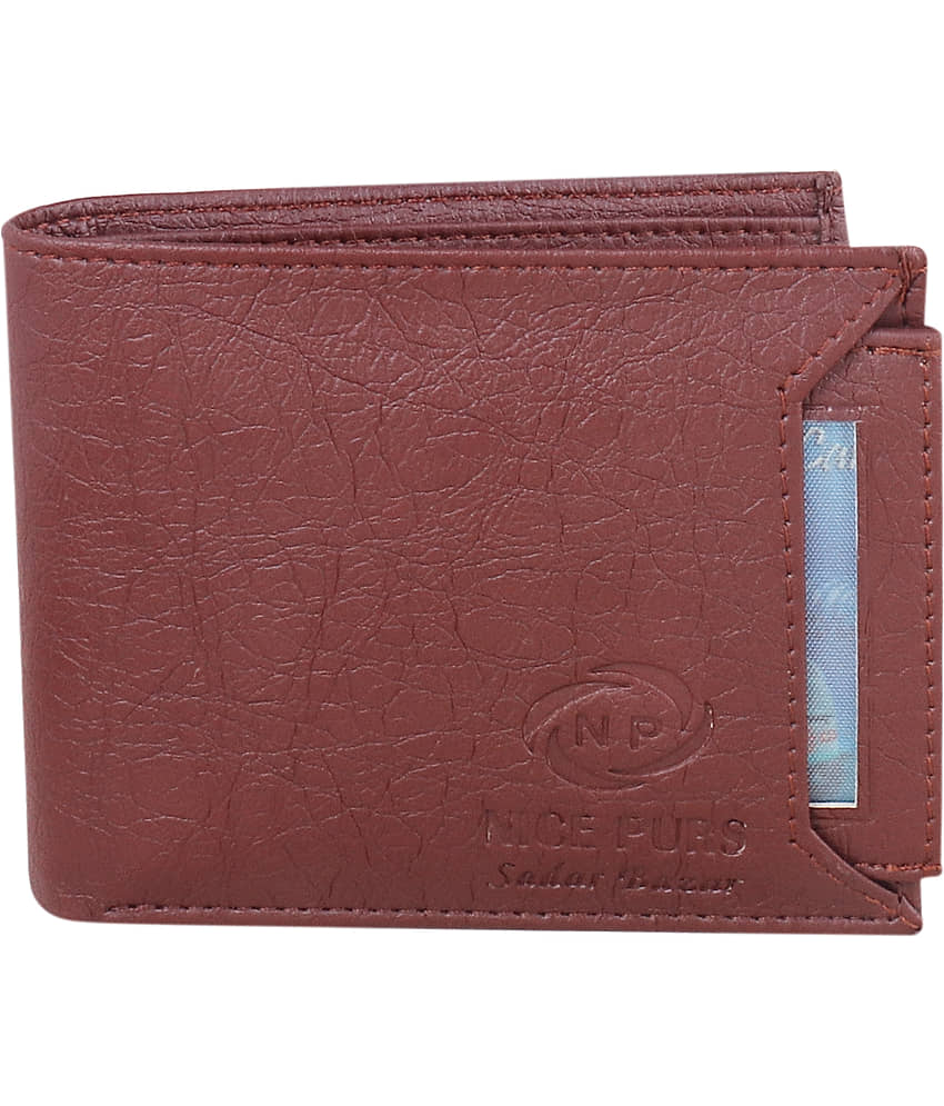 Nice Purse Brown PU Men's Two Fold Wallet ( Pack of 1 )