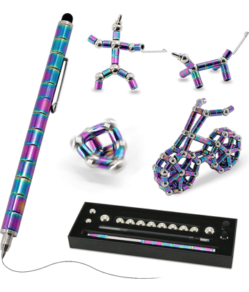 Magnetic Fidget Pen Toys Pen Decompression Magnetic Metal Multifunction Writing Magnet Ballpoint Pen Fidget Cool Gadgets Toys Gifts for Kids Boy Girls