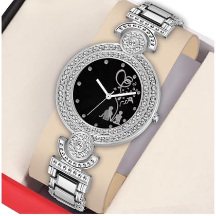 Bolun Black Bethu Cuuple  Dial Silver BD Girls and Women Watch
